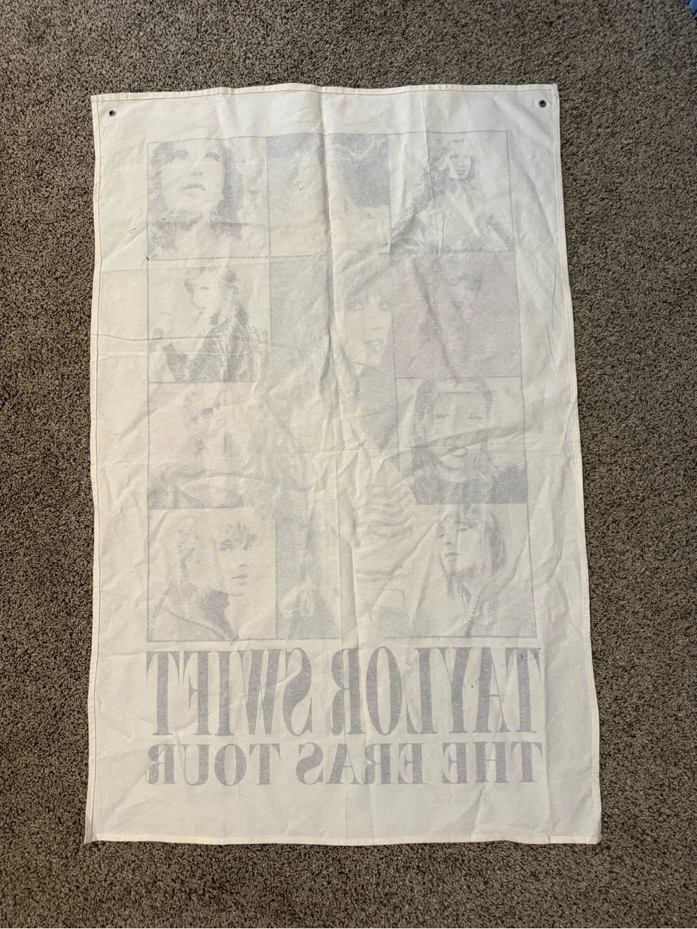 Taylor Swift Pop-Art Eras Tour Tapestry - White, Black, Red, Pink, Yellow, Blue